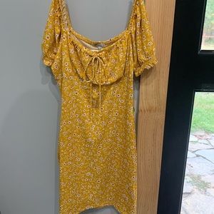 NWT IRIS Yellow Floral Dress